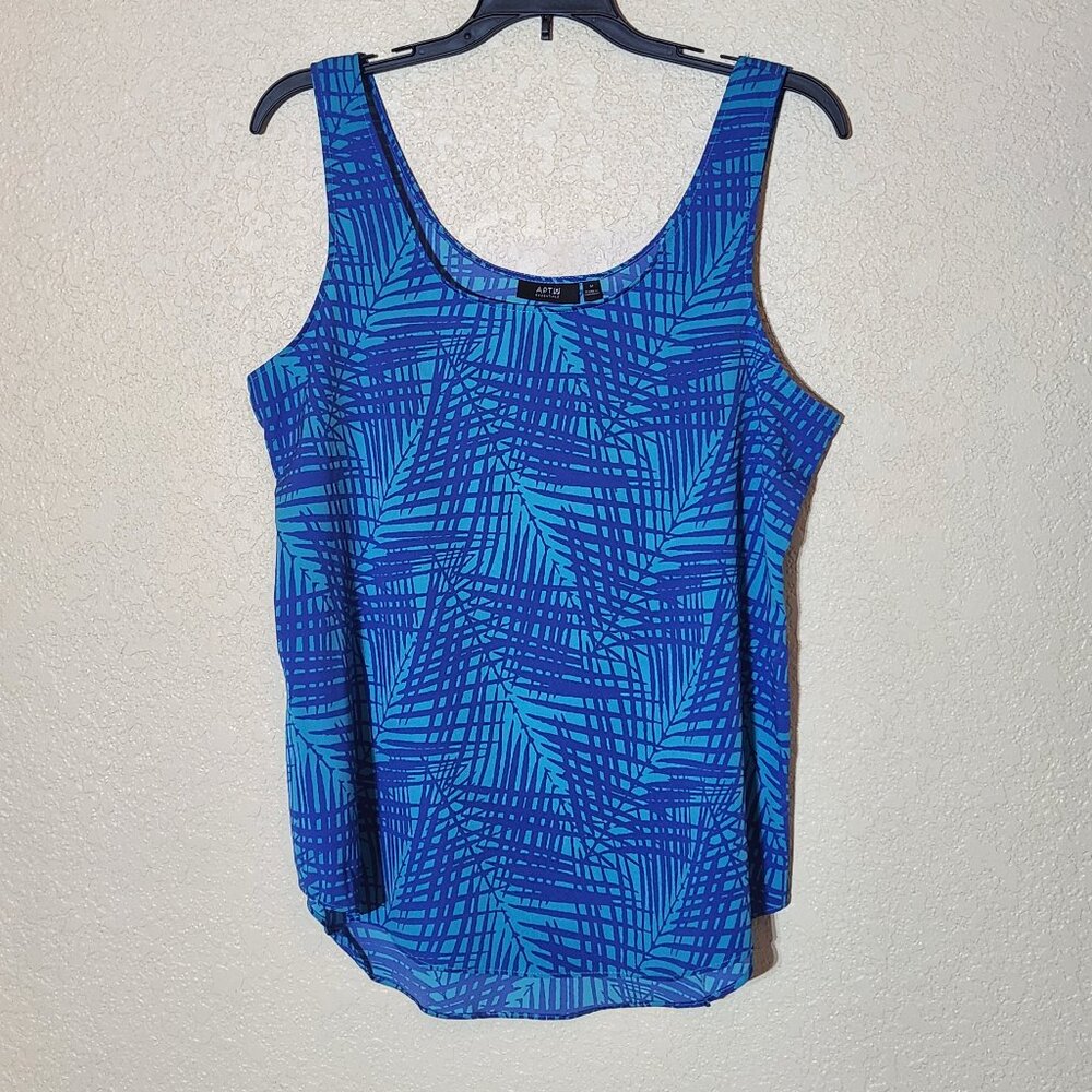 Apt 9 Blue Turquoise Crepe Scoop Neck Tank Top M NWT
